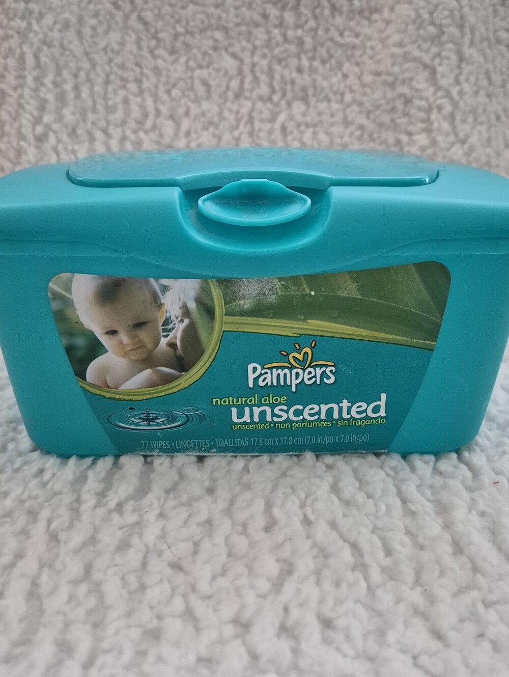Pampers Baby Wipes Dispenser Box Empty Pop Up Container Blue Green